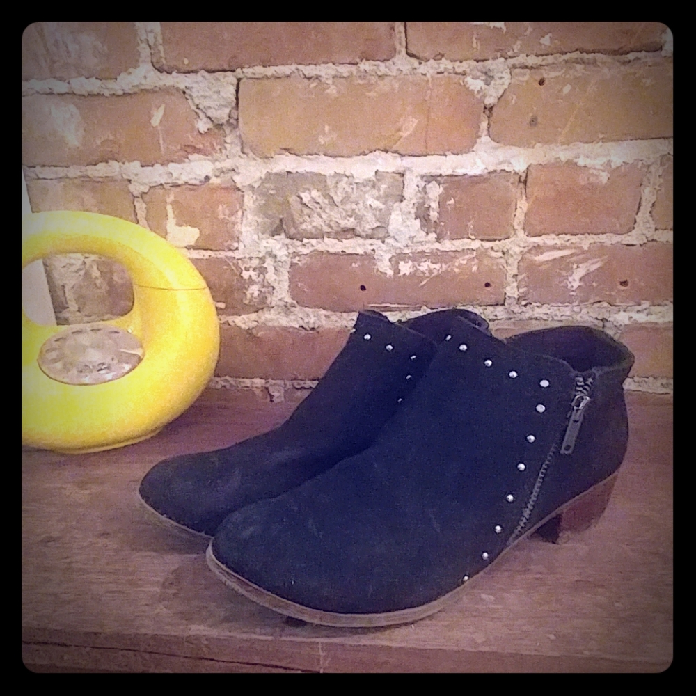 Minnetonka Black Suede Ankle Boots